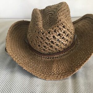 Fun chocolate brown straw cowboy hat